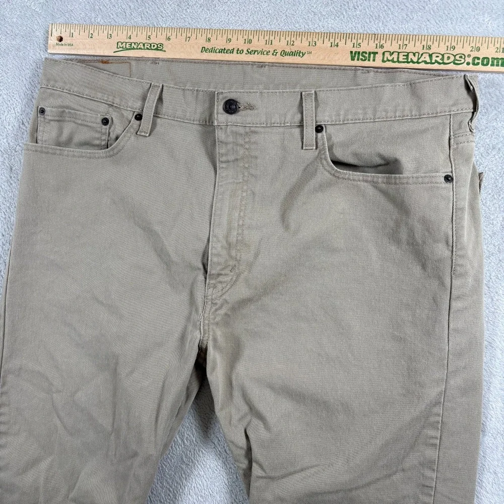 Levi's 502 Taper Fit Jeans Mens 40x30 Khaki Denim Cotton Stretch Everyday Wear‎